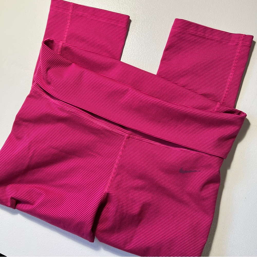 Nike Fold Over Top High Waistband Punk Yoga Workout Capris